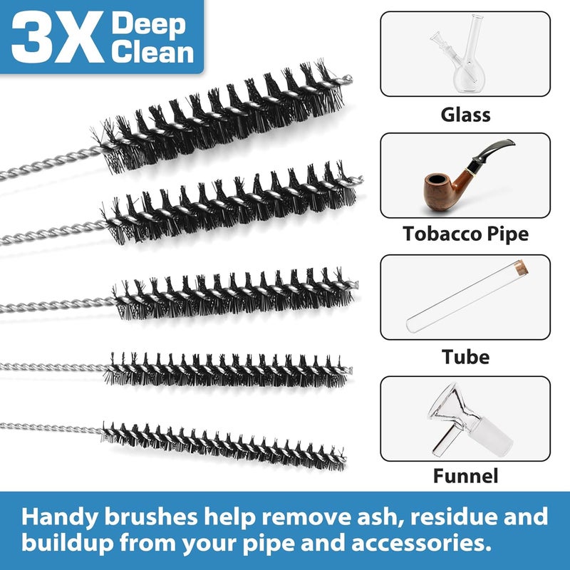 STANKER Pipe Screens Filter, 1/2 Inch 50 Pcs Adjustable Tapered Design Bowl Screens with Pipe Cleaners, 3 in 1 Tool, Bottle Brush, 0.5 Inch Stainless Steel Mesh with Metal Box - Image 5